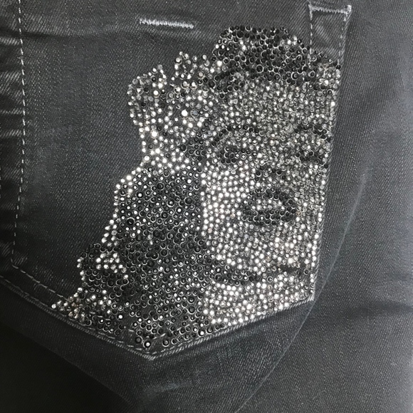 Guess Daredevil Boot Cut Jeans-Black-Size 27 - Picture 3 of 6